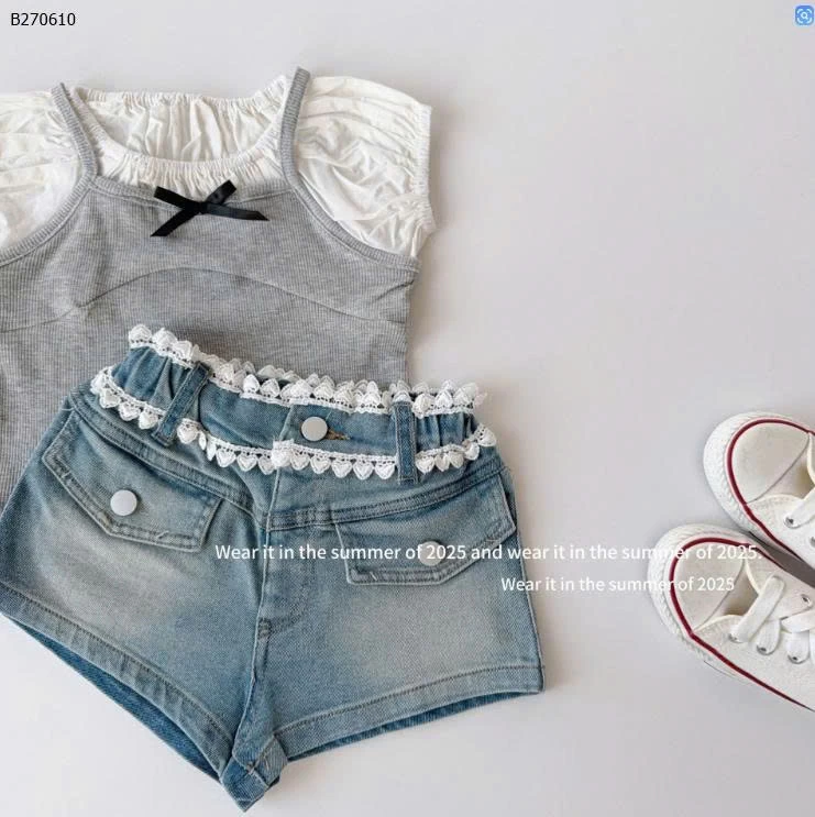 QUẦN SHORT JEAN CẠP REN BG-Sỉ 178K