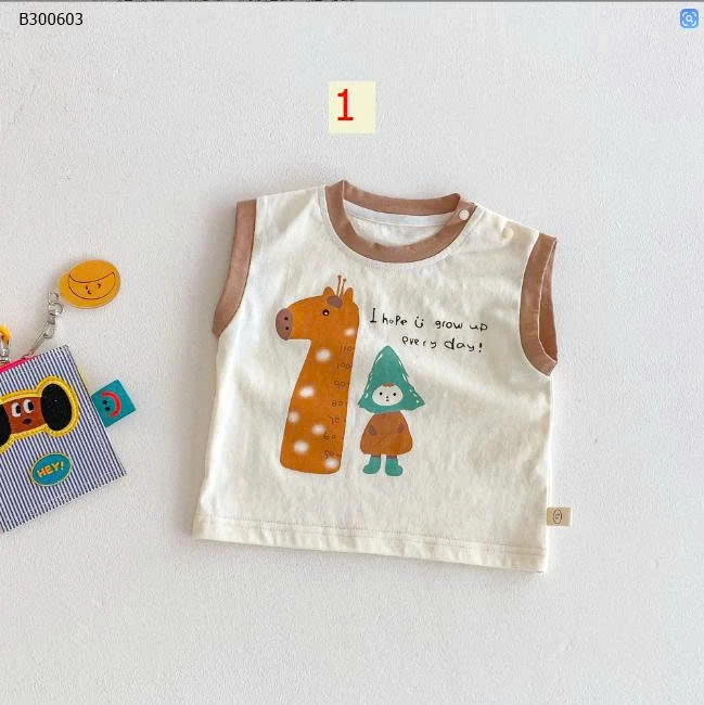 ÁO BA LỖ PHỐI QUẦN KẺ CHO BÉ- Sỉ giá Áo: 89k  Quần: 85k 