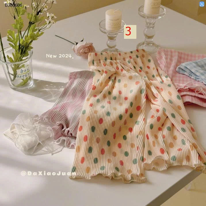 QUẦN SUÔNG ỐNG RỘNG CẠP CHUN CHO BÉ GÁI-Sỉ giá :55k/c 