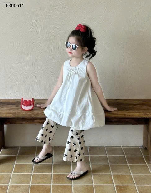 SET ÁO SÁT NÁCH MIX QUẦN ỐNG LOE BÉ GÁI-Sỉ giá  áo:  142k quần: 139k set 262k