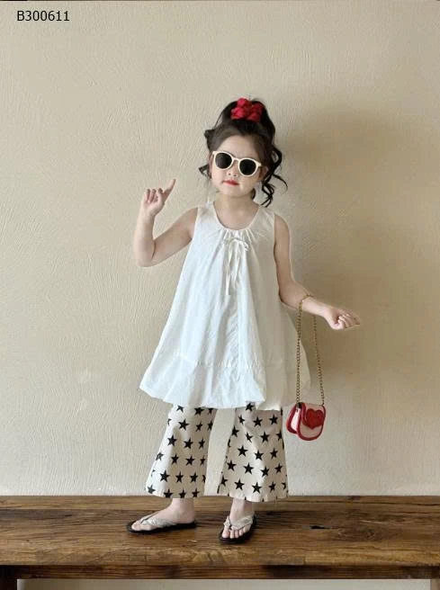 SET ÁO SÁT NÁCH MIX QUẦN ỐNG LOE BÉ GÁI-Sỉ giá  áo:  142k quần: 139k set 262k