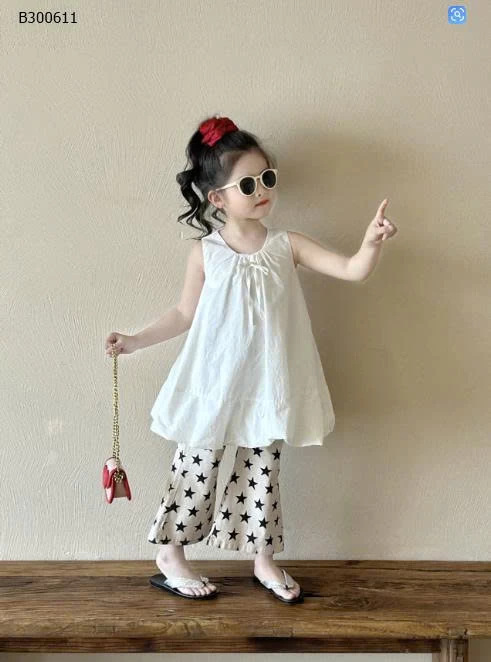 SET ÁO SÁT NÁCH MIX QUẦN ỐNG LOE BÉ GÁI-Sỉ giá  áo:  142k quần: 139k set 262k