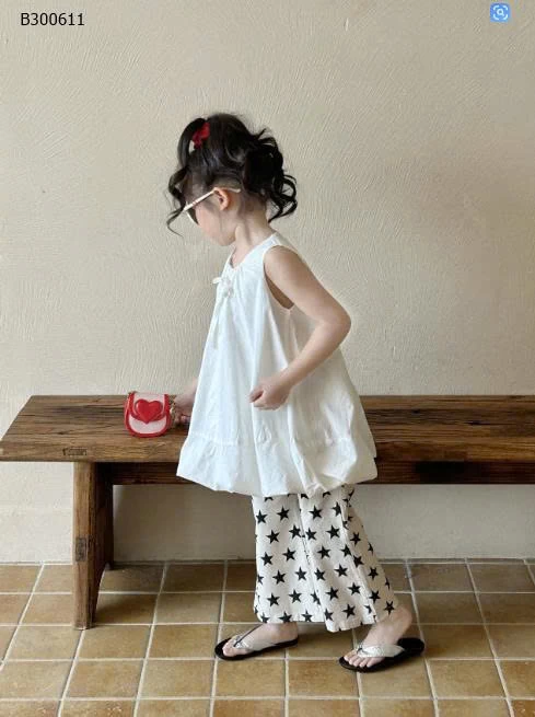 SET ÁO SÁT NÁCH MIX QUẦN ỐNG LOE BÉ GÁI-Sỉ giá  áo:  142k quần: 139k set 262k