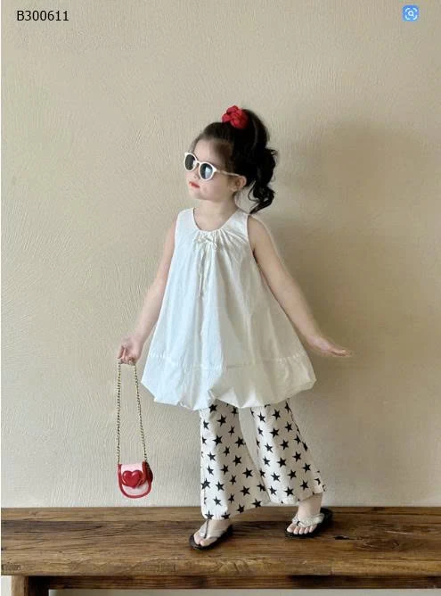 SET ÁO SÁT NÁCH MIX QUẦN ỐNG LOE BÉ GÁI-Sỉ giá  áo:  142k quần: 139k set 262k