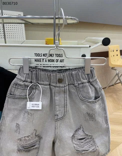 QUẦN SHORT DENIM PHỐI RÁCH BT-Sỉ giá sz 100-150: 173k  sz 160: 188k 