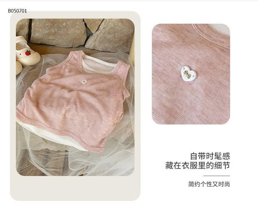 Áo sát nách giả 2 mảnh dễ thương cho bé- sỉ 115k