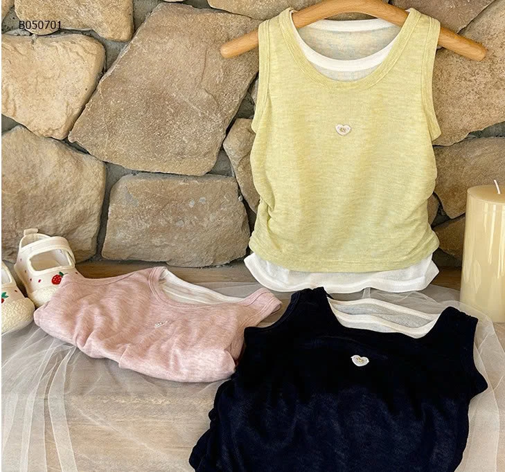 Áo sát nách giả 2 mảnh dễ thương cho bé- sỉ 115k