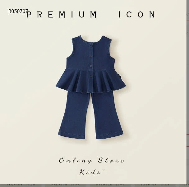 BỘ DENIM CHO BÉ GÁI HÃNG PREMIUM ICON- sỉ 146k