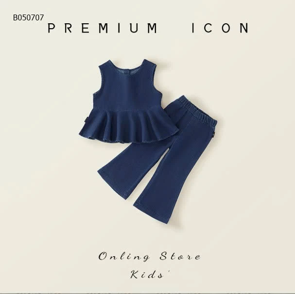 BỘ DENIM CHO BÉ GÁI HÃNG PREMIUM ICON- sỉ 146k