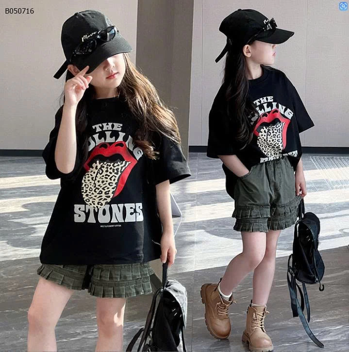 SET ÁO PHÔNG ĐEN MIX SHORT BÈO BG- Sỉ giá áo: 145k  quần: 188k 