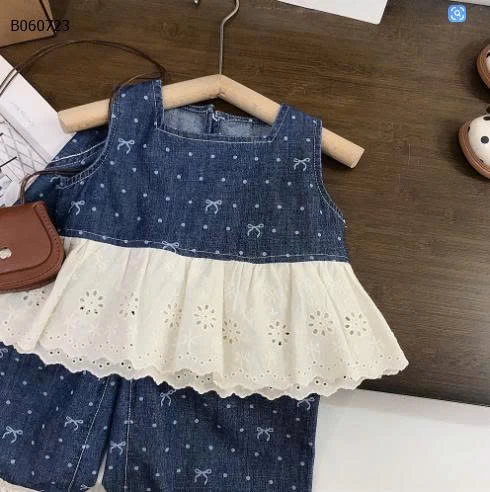 SÉT BBD JEANS NƠ PHỐI REN - sỉ 220k