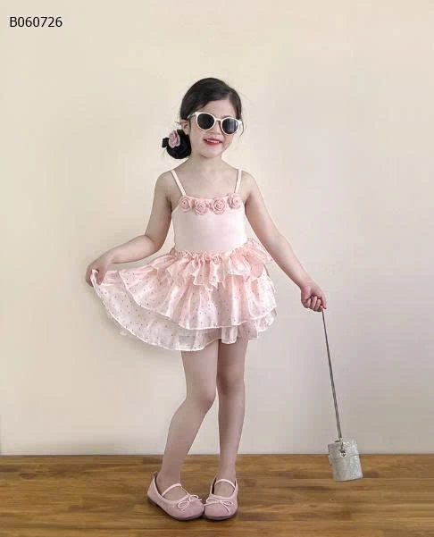 VÁY 2 DÂY ĐÍNH HOA BÉ GÁI-Sỉ giá 268K