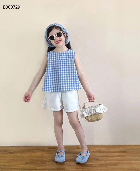 SET ÁO SÁT NÁCH HỞ LƯNG + QUẦN SHORT BÉ GÁI-Sỉ giá 258K