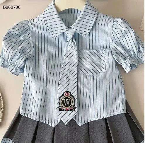 SET ÁO SƠ MI KẺ MIX CV XẾP LY BG- sỉ 187k