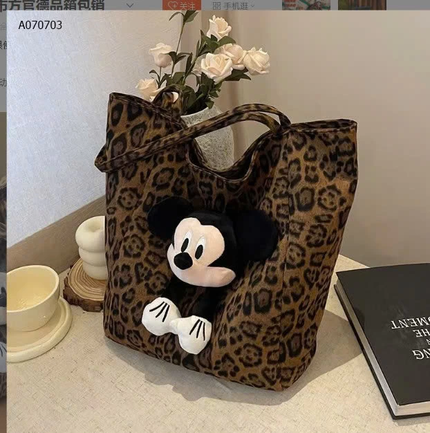TÚI XÁCH DA BEO CHUỘT MICKEY- sỉ 100k