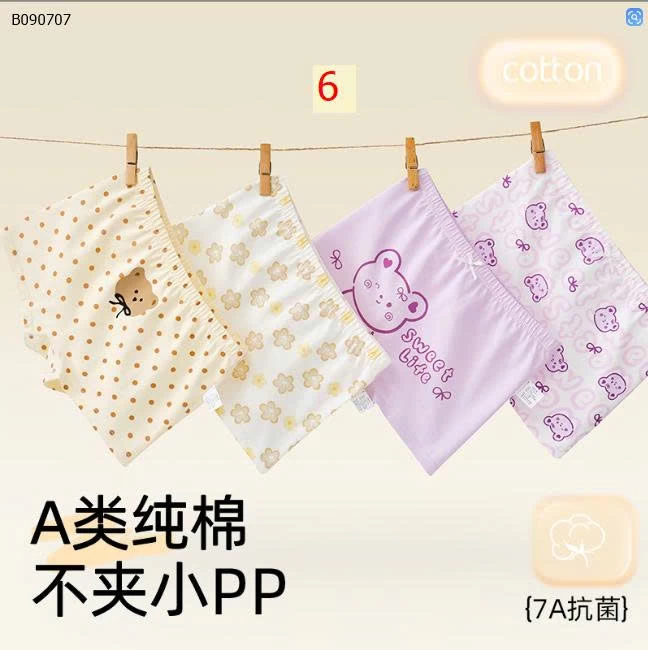 SET 4 QUẦN CHIP ĐÙI BÉ GÁI  - Sỉ i 84k/1 set 4 chiếc