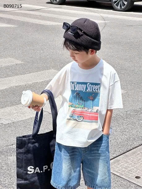 Áo thun trẻ em in họa tiết retro AMBB BT -Sỉ 110k