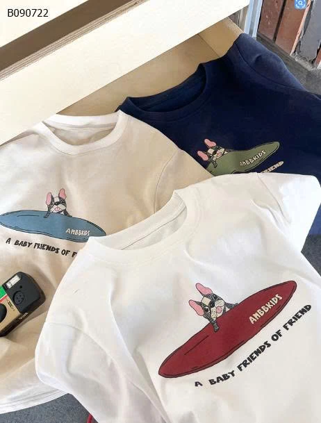 Áo thun tay ngắn in hình chú chó  AMBB cho bé CUTE -Sỉ 112k