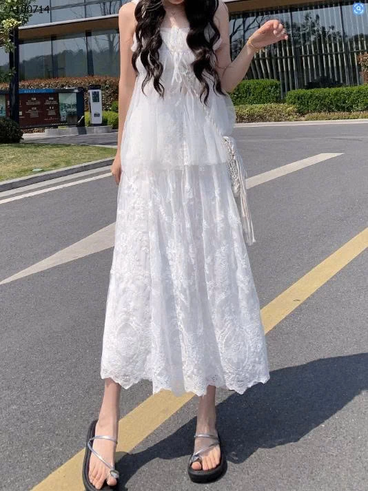 Váy ren móc retro  dáng chữ A nữ - sỉ 158k