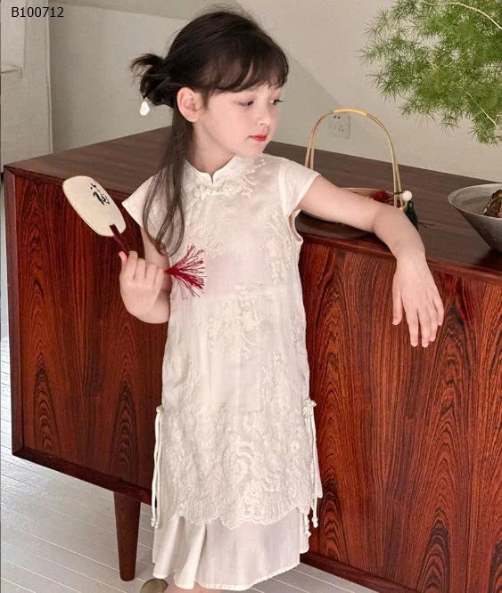 Váy sườn xám thêu Tencel nhà AMBB - Sỉ giá Sz 90-150 #240k Sz 160 #259k. Sz 170 # 280k