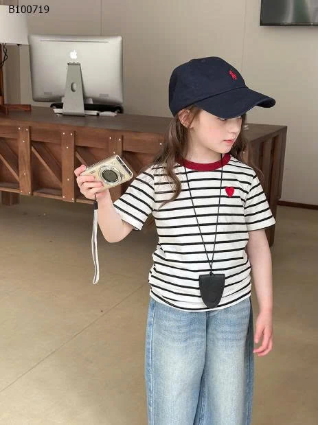 Áo thun thêu trái tim tình yêu nhà AMBB  -Sỉ giá Sz 90-150 giá 92k Sz 160 giá 102k. Sz 170 giá  110k