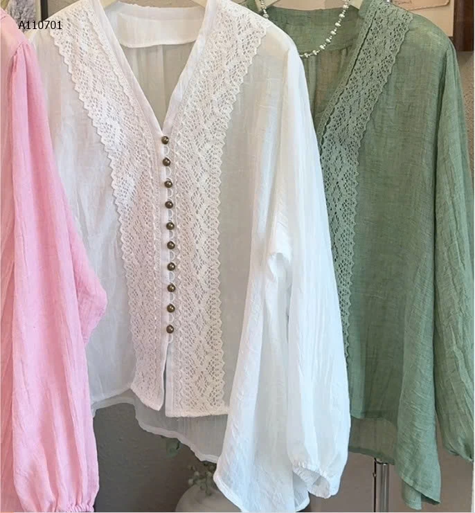 ÁO SƠ MI DÀI TAY CỔ V ANNA - sỉ 200k