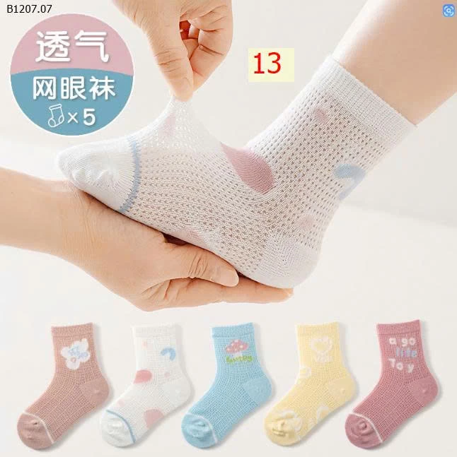 SET 5 ĐÔI TẤT ĐIỀU HÒA CHO BÉ  -Sỉ giá 48k/set 
