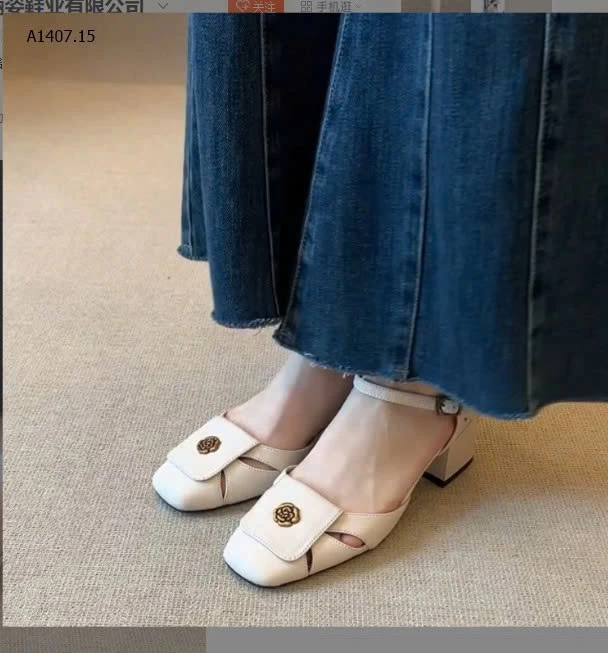 Dép cao gót đế vuông kiểu Pháp  - sỉ 198k