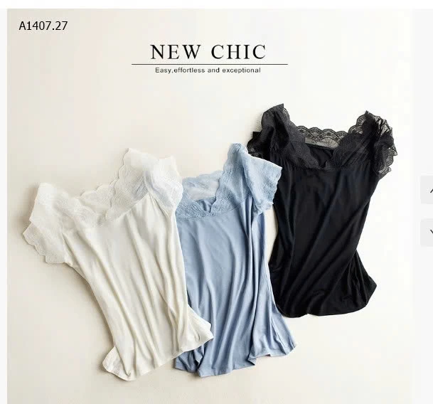 ÁO THUN PHỐI REN  - sỉ 121k