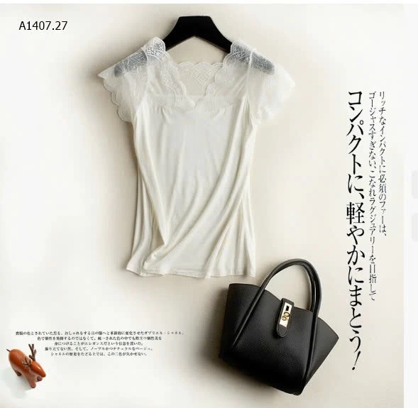 ÁO THUN PHỐI REN  - sỉ 121k