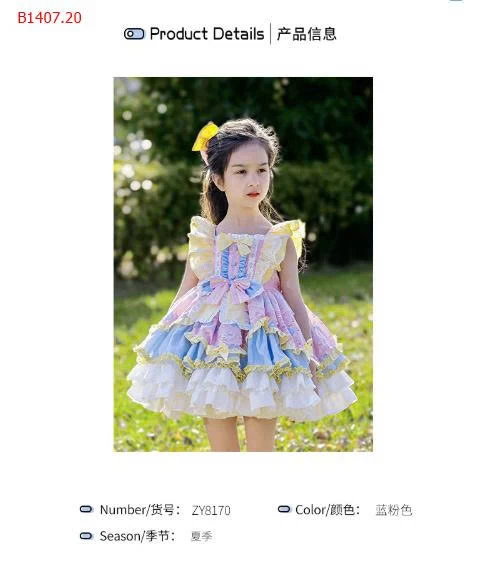 Váy Công Chúa Lolita cao cấp cho bé kèm nơ tóc- sỉ 623k 