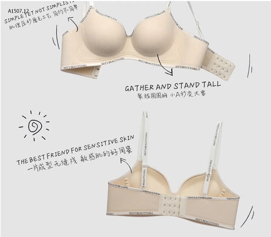 ÁO BRA VIỀN CHỮ KO GỌNG - sỉ 84k/set 2c chọn màu