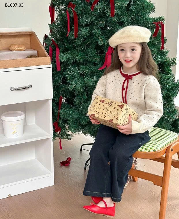 ÁO CARDIGAN CHẤM BI AMBB BG-Sỉ giá sz 90-150: 177k  sz 160: 195k 