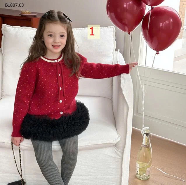 ÁO CARDIGAN CHẤM BI AMBB BG-Sỉ giá sz 90-150: 177k  sz 160: 195k 