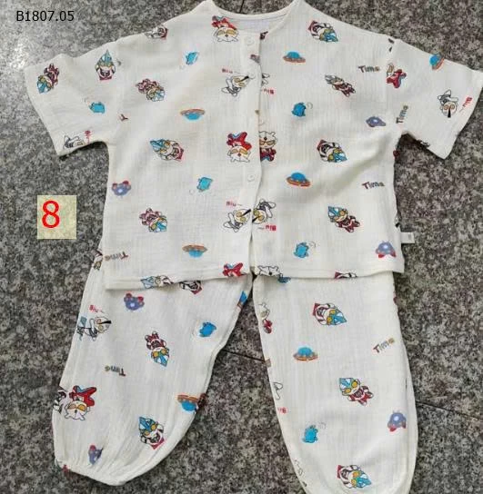Quần áo ngủ crepe đôi tay ngắn bé trai và bé gái-Sỉ giá 189k