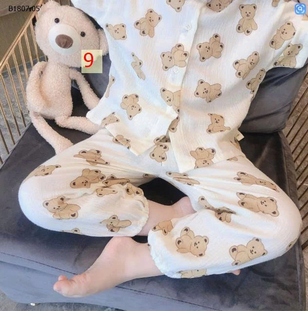 Quần áo ngủ crepe đôi tay ngắn bé trai và bé gái-Sỉ giá 189k