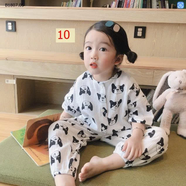 Quần áo ngủ crepe đôi tay ngắn bé trai và bé gái-Sỉ giá 189k