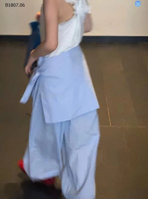 SÉT ÁO TRẮNG MIX QUẦN SUÔNG XANH-Sỉ giá áo: 122k  quần: 159k 