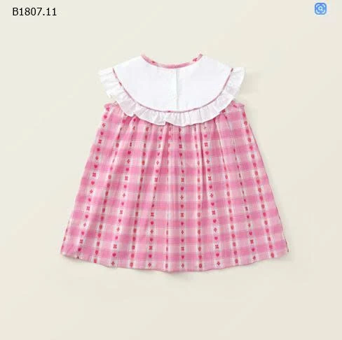 VÁY HỒNG KẺ CARO CHO BÉ-Sỉ giá 135k