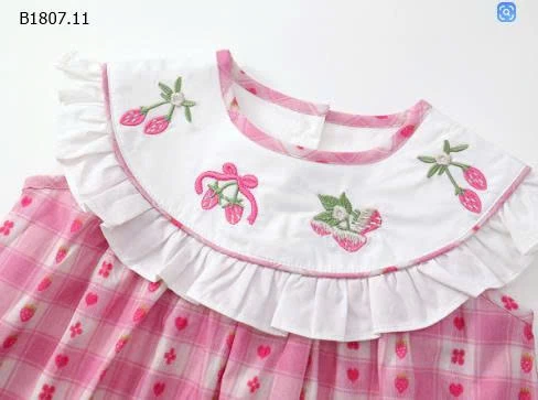 VÁY HỒNG KẺ CARO CHO BÉ-Sỉ giá 135k