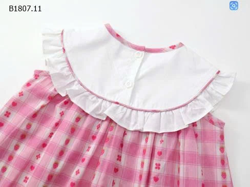 VÁY HỒNG KẺ CARO CHO BÉ-Sỉ giá 135k