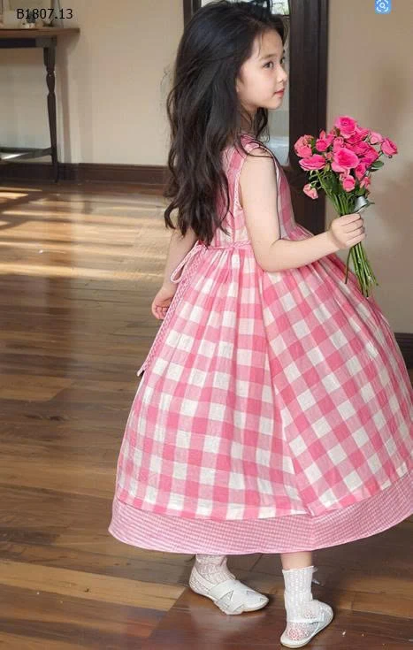 VÁY 2 DÂY KẺ CARO BG-Sỉ giá 164k