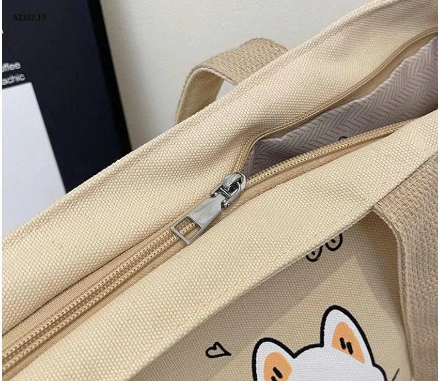 TÚI TOTE VẢI IN MÈO CUTE - sỉ 50k