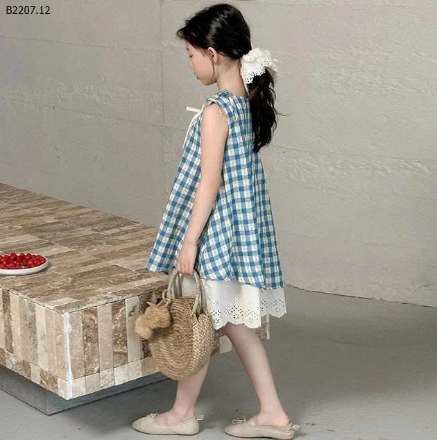 VÁY KẺ CARO CHO BÉ GÁI-Sỉ giá 183k