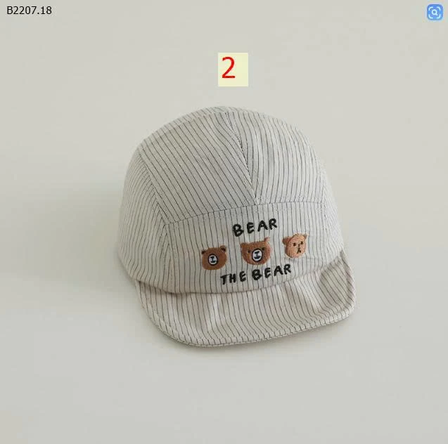 MŨ LƯỠI TRAI GẤU CHO BÉ-Sỉ giá 68k