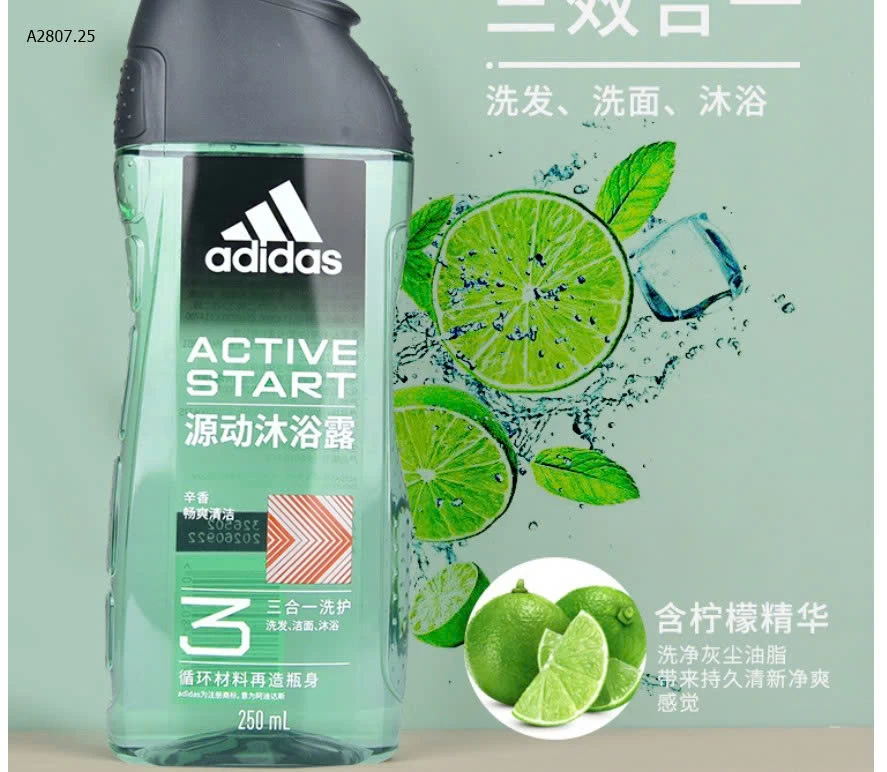 Sữa tắm gội Adidas 3 trong 1 cho nam-Sỉ 185k/set 3 chai mix