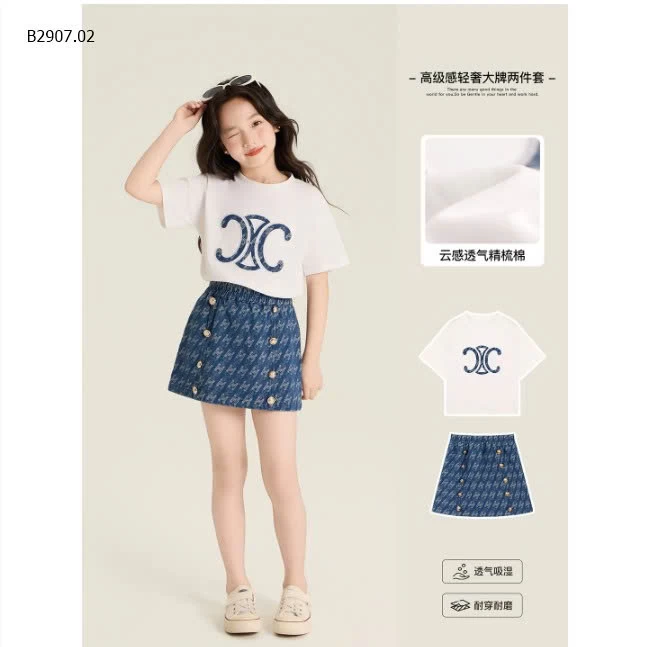 SET ÁO PHÔNG MIX CHÂN VÁY BÉ GÁI - Sỉ giá áo sz 100-160: 169k; sz 170:179k/ cv sz 100-160: 239k; sz 170: 259k