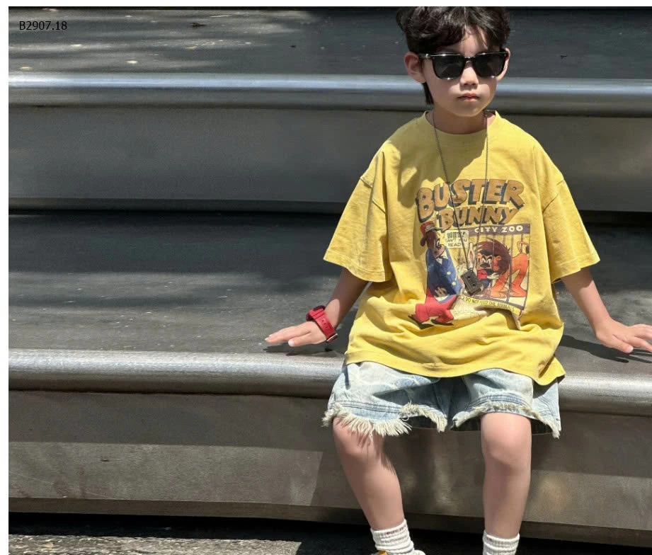 ÁO THUN VÀNG IN GẤU-Sỉ giá sz 100-140: 125k  sz 15-160: 134k 