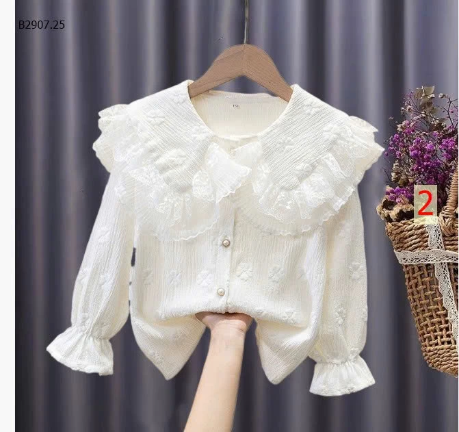 ÁO SƠ MI TRẮNG DÀI TAY BÉ GÁI-Sỉ giá 135k