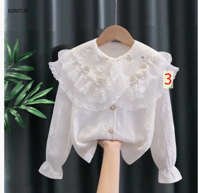 ÁO SƠ MI TRẮNG DÀI TAY BÉ GÁI-Sỉ giá 135k